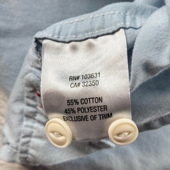 Simms Fishing Shirt Long Sleeve Button Down Men's Large Light Blue Fish it Well - Picture 10 of 11